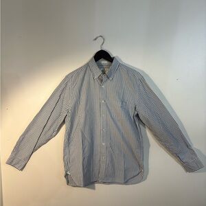 J. Crew Vintage Oxford Blue and White Striped Button Down